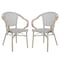 Flash Furniture Marseille French Bistro Stacking Chair w/Arms, Black/White Textilene and Bamboo Alum Frame, 2PK 2-SDA-ADS642108-BLKWH-LTNAT-GG - alternate 4